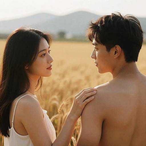 Intimate Moment in a Golden Wheat Field