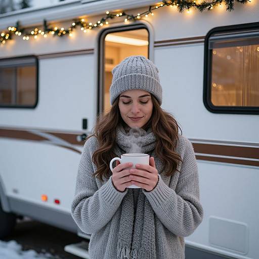 Cozy Winter RV Holiday Scene