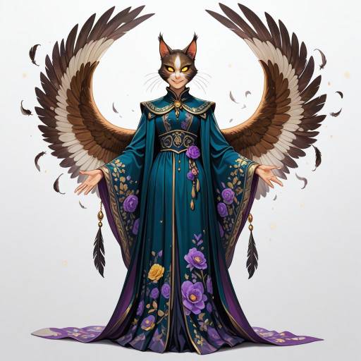 Majestic Eagle Figure in Floral Elegance