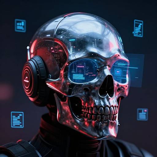 Sci-Fi Skull Helmet with Holographics