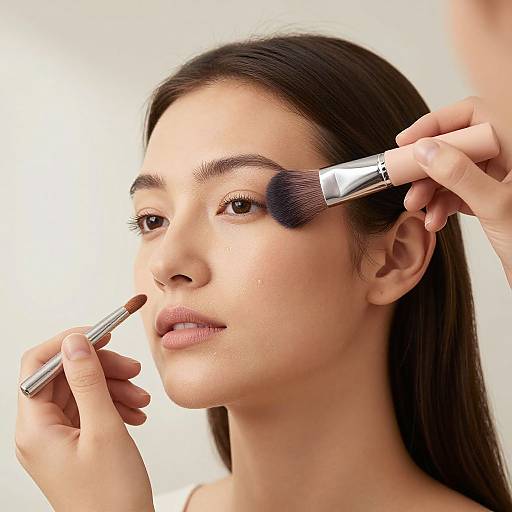 Elegant Hands Applying Makeup Primer