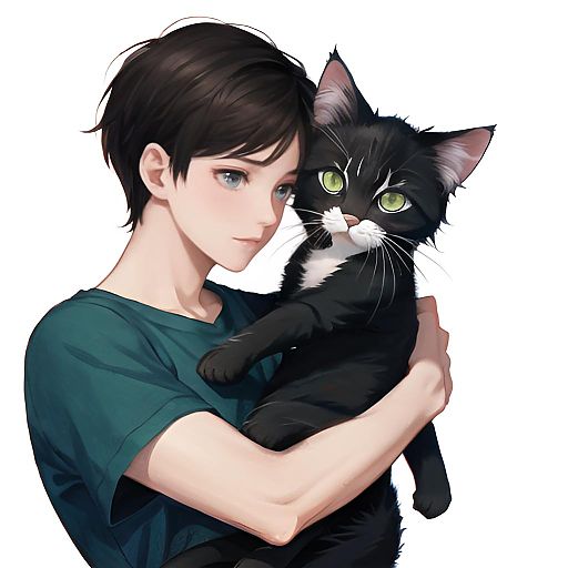 Heartwarming Boy and Kitten Embrace