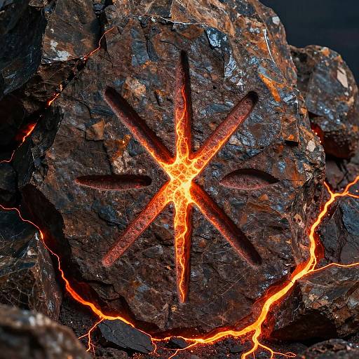 Quake Logo as Ancient Volcanic Glyph