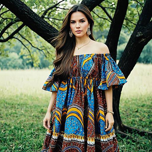 Elegant Ankara Gown Style Outdoors