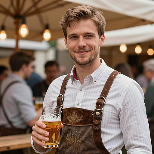 Handsome Bartender at Oktoberfest Celebration