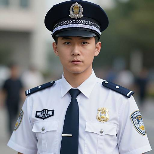 Realistic Male Police Costume Portrait