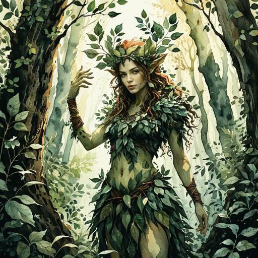 Fantasy Dryad in Leaf Dress