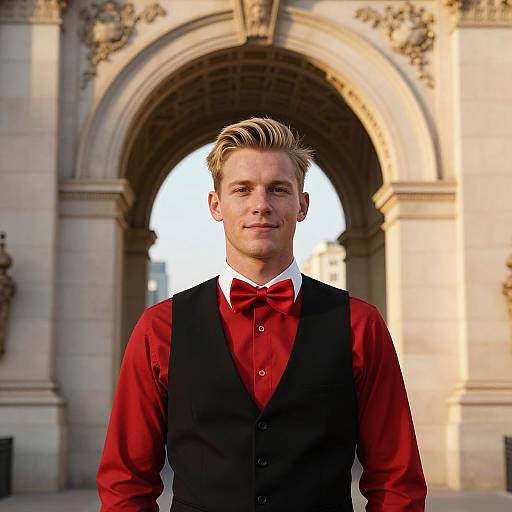 Confident Man by Elegant Archway