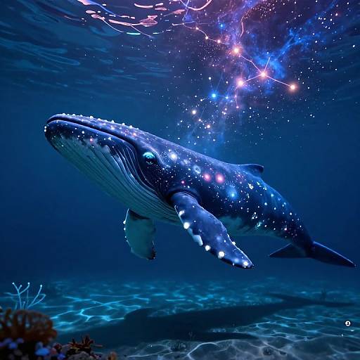 Celestial Leviathan in Underwater Nebula