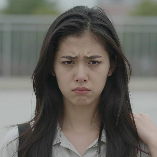 Worried Woman in Outdoor Setting