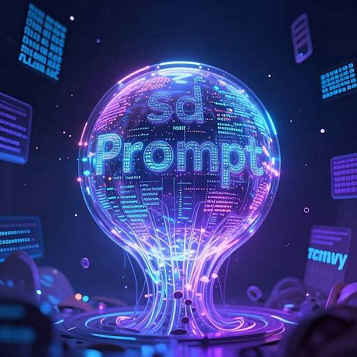 Neon-lit, futuristic globe with 