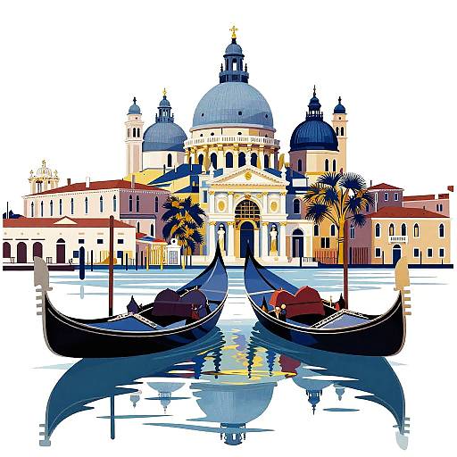 Baroque Venetian Canals Vector Art