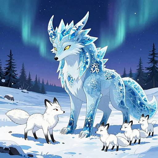 Majestic Ice Elemental with Arctic Fox