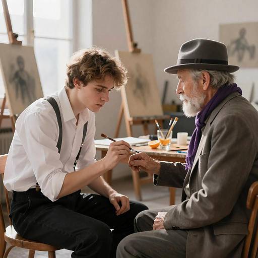 Artistic Reflection in a Sunlit Studio