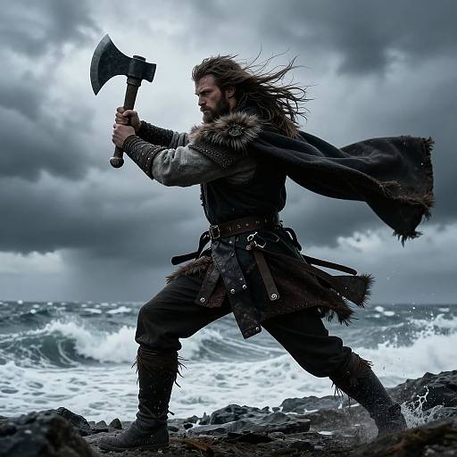 Viking Warrior Axe Swing