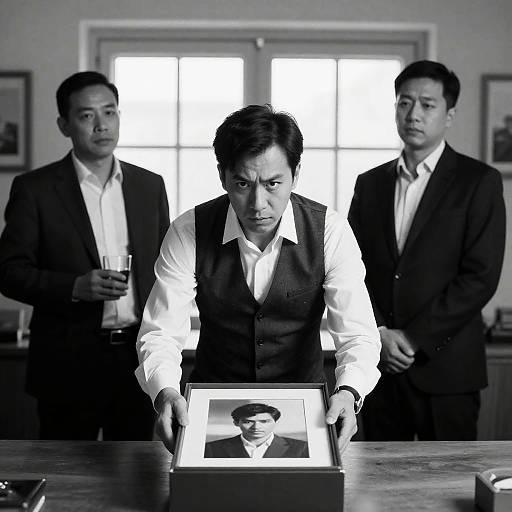 Dramatic Black and White Portrait Scene