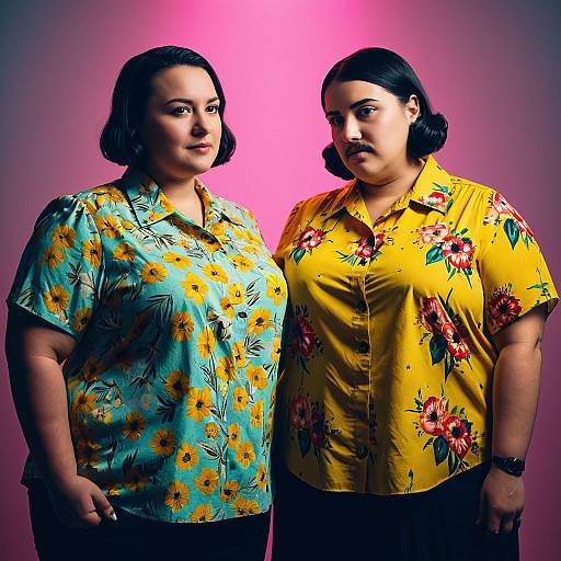 Plus Size Women in Floral Blouses