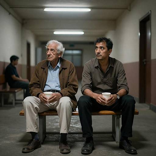 Candid Moment: Two Men on a Bench