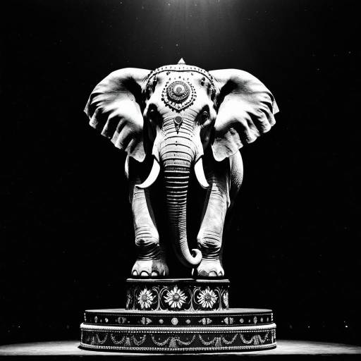 Vintage Circus Elephant on Stage