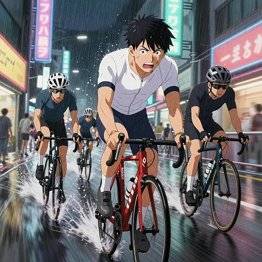 Cinematic Anime Rainy Bike Race