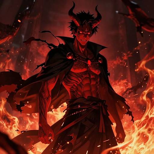 Fiery Red Demon Boy Anime