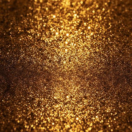 Photograph of a dense, sparkling golden glitter covering the entire frame, creating a radiant, shimmering effect with varying intensities of light.