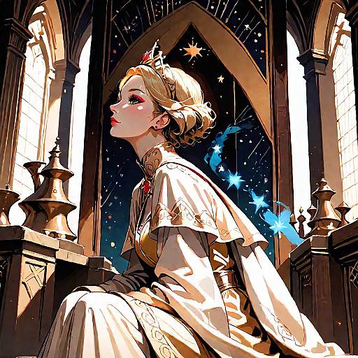 Majestic Queen in a Throne Room