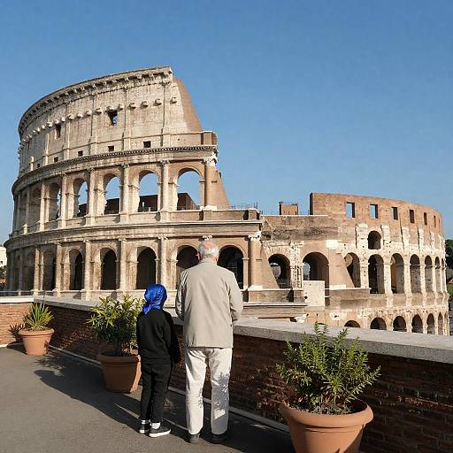 Elderly Man and Child at the Colosseum