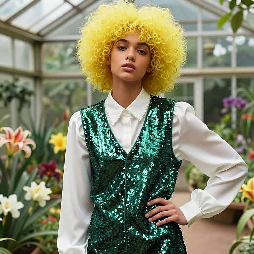 Androgynous Youth in Botanical Glamour