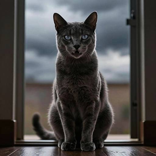 Elegant Charcoal Gray Cat Silhouette