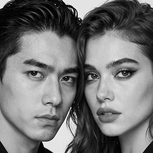 Intimate Black-and-White Portrait of Couple