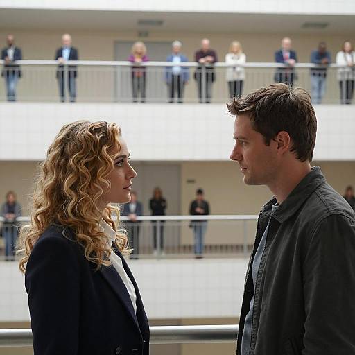 Tense Encounter in a Modern Facility