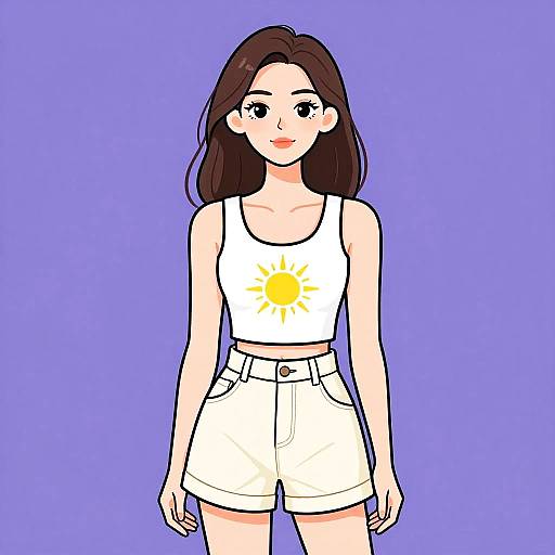 Casual Summer Woman in Stylish Outfit