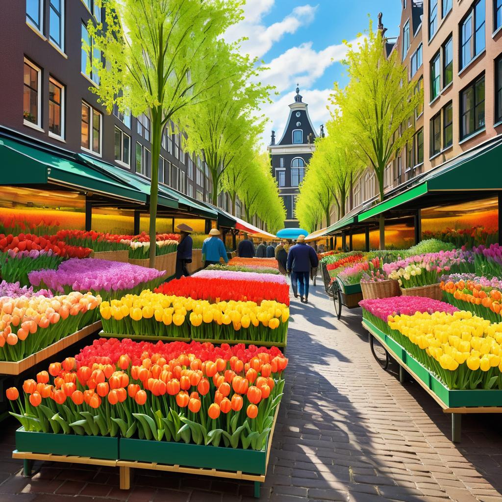 Vibrant Van Gogh Flower Market Scene