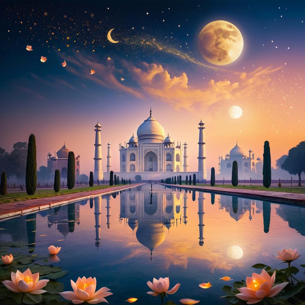 Enchanted Taj Mahal Under Moonlight