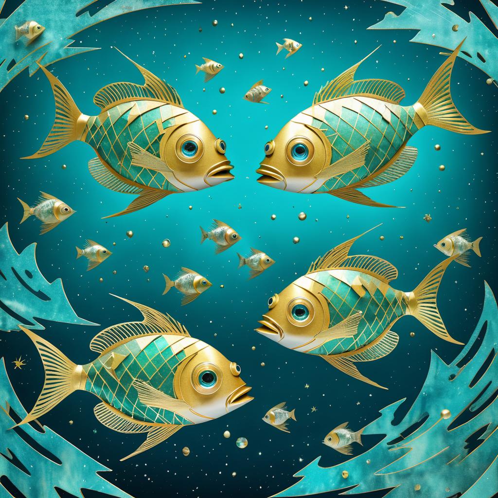 Surreal Fish in Cosmic Abyss Art