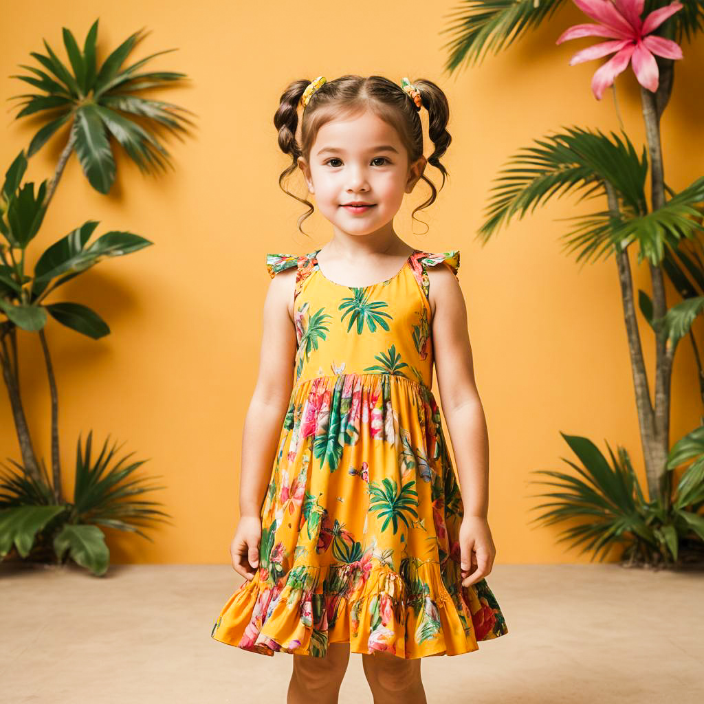 Delighted Girl in Tropical Photo Shoot