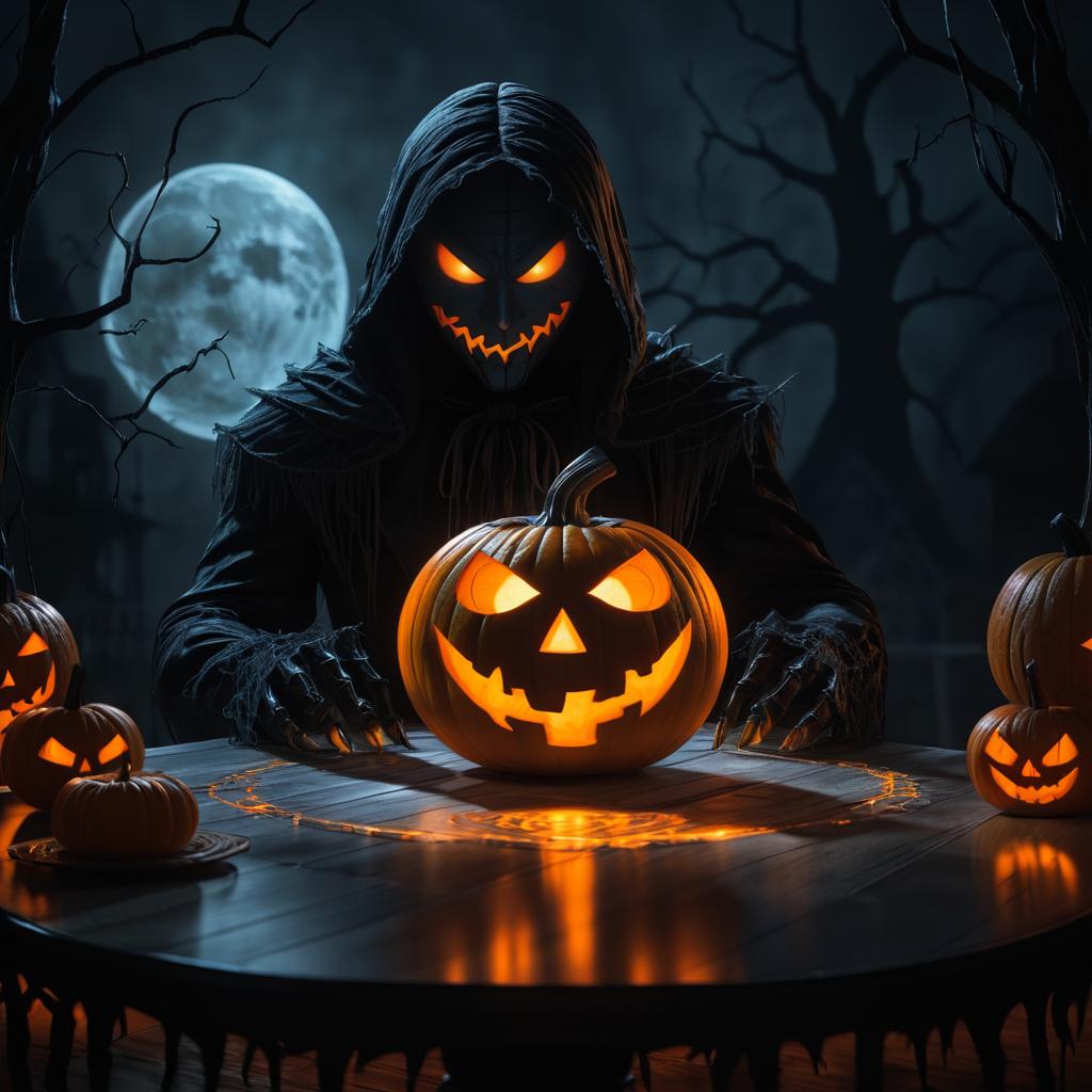 Haunting Jack-o'-Lantern and Captive Spirit