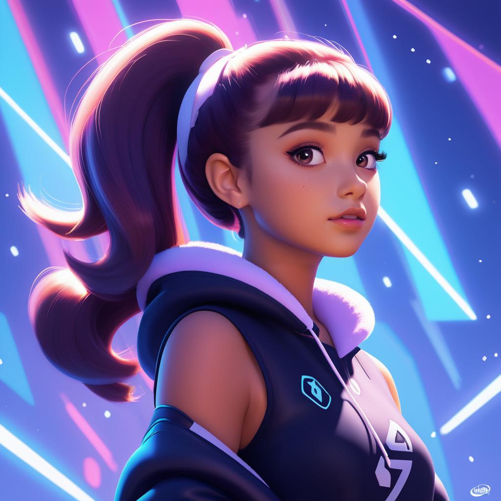 Ariana Grande Portrait in Blizzard Style