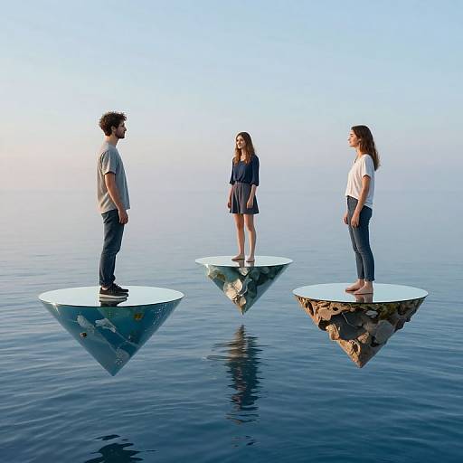 Figures on Liquid Mirrors of Parallel Worlds