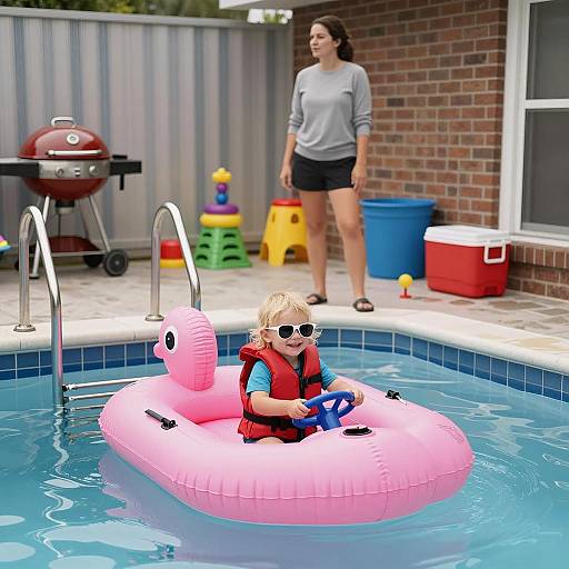 Sunny Pool Day: Fun with Family