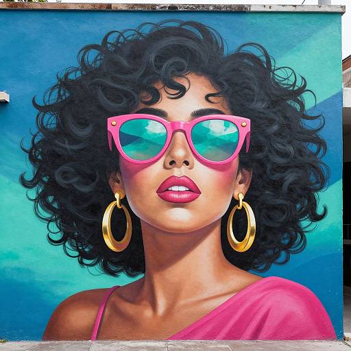 Vibrant Mural with Bold Woman