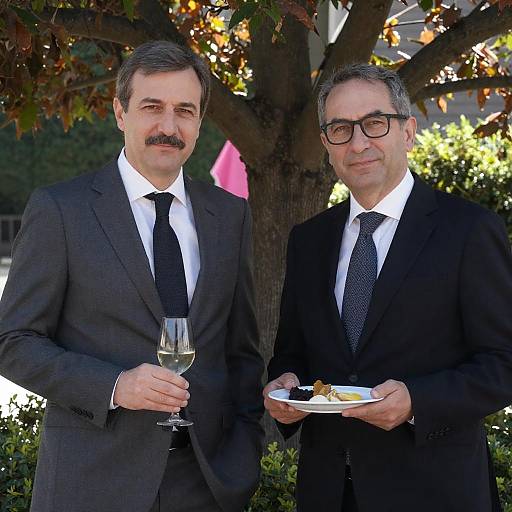 Middle-Aged Men in Suits Outdoors