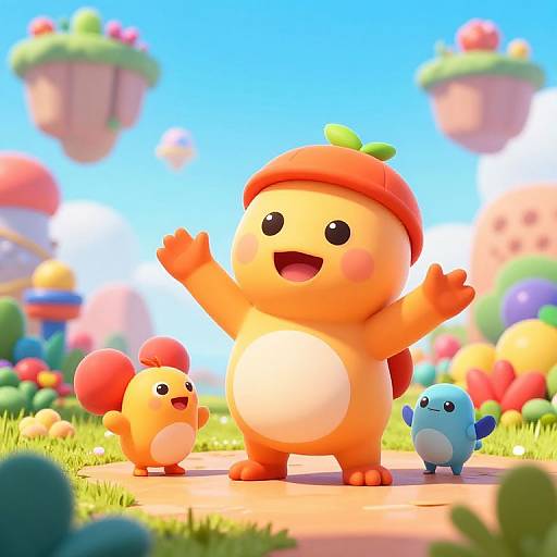 Vibrant 3D Cartoon Fantasy Scene