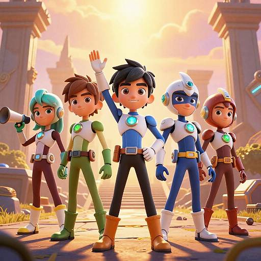 AI-Generated Fantasy Tech Hero Team