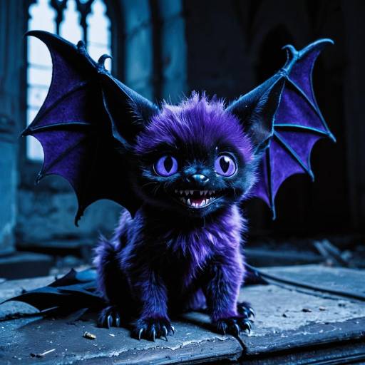 Cute Evil Twilight Bat in Abandoned Chapel