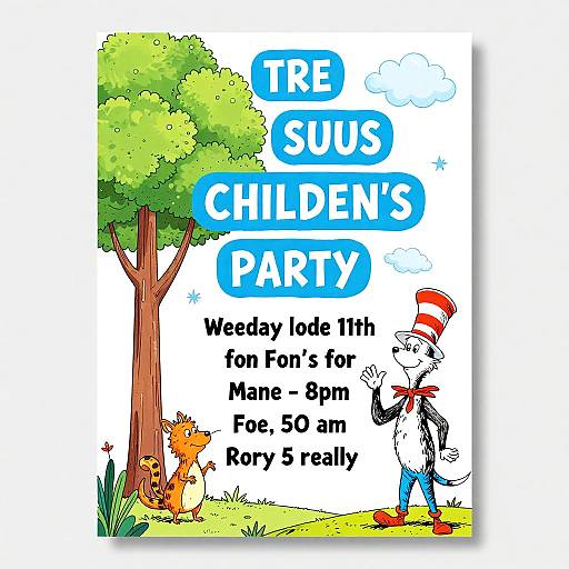 Playful Dr Seuss Party Invitation Template