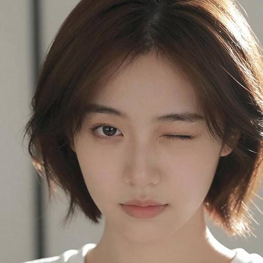 Winking Woman in Soft Sunlight