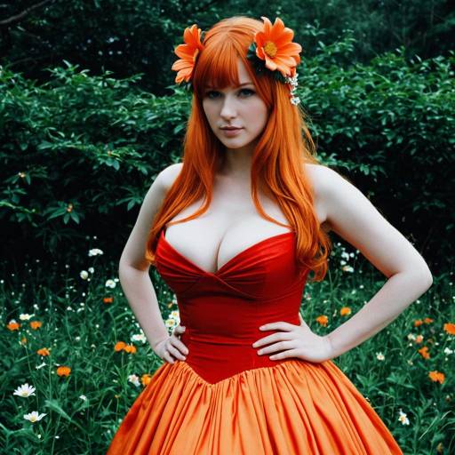 Vibrant Red Dress Cosplay Portrait