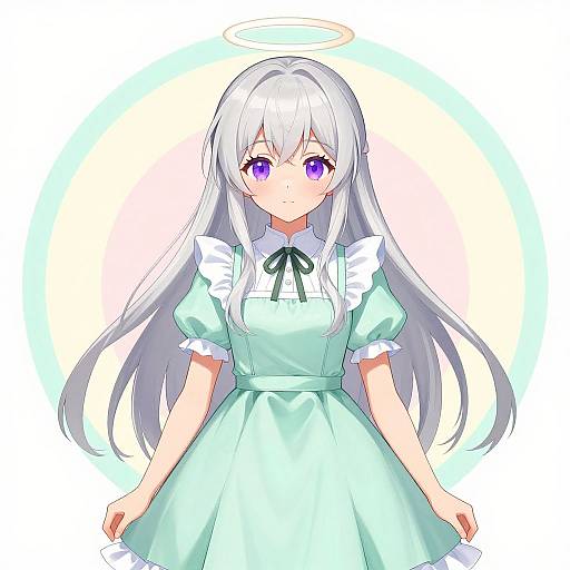 Anime Girl with Angelic Halo